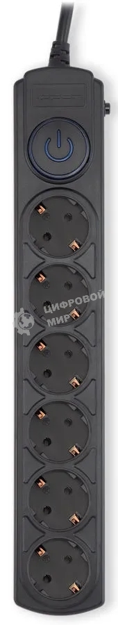 Сетевой фильтр Ippon BK-6-EU-5-16-B 5м, 6 розеток, черный, коробка