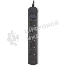 Сетевой фильтр Ippon BK-6-EU-5-16-B 5м, 6 розеток, черный, коробка