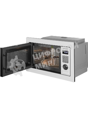 Микроволновая печь встраиваемая Hyundai HBW 2544 WG белый, 25 л, 900 Вт, переключатели - кнопки/поворотный механизм