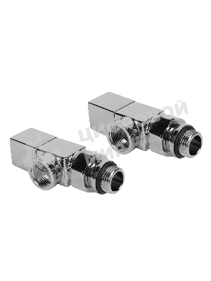 Набор дизайн-вентилей, CUBE, осевой (хром) 1/2