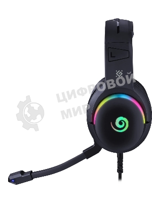 Гарнитура Defender Debor чёрный, проводная, USB, подсветка