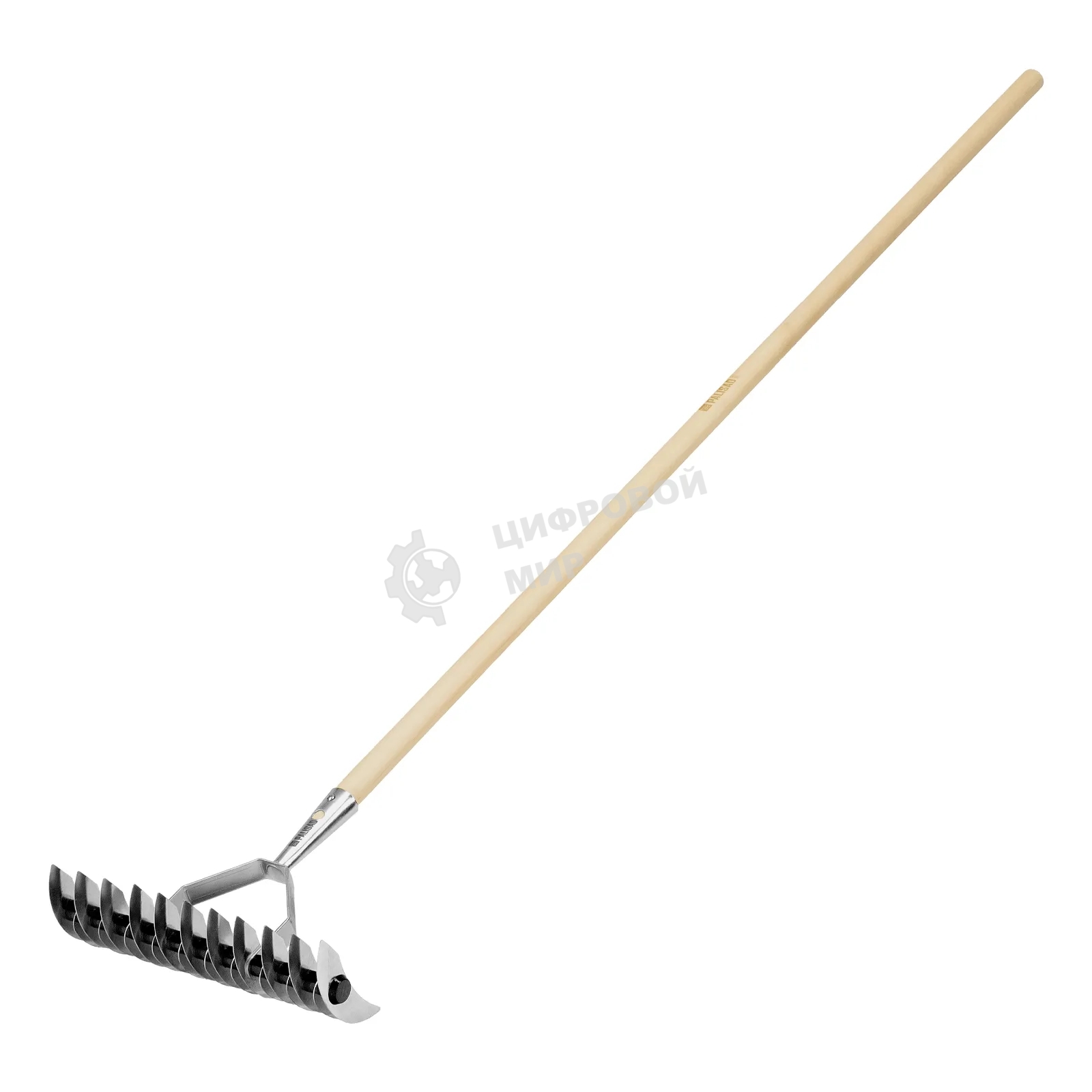 Грабли Palisad BASE двусторонние аэраторные, стальные, зубъя 11/21шт, 340 мм, деревянный черенок