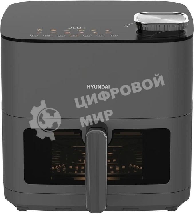 Аэрогриль Hyundai HYF-9085 темно-серый, 2000 Вт, 8 л, сенсор, 11 программ
