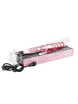 Щипцы для завивки волос Волжанка ПЛК-005 розовый/белый, 19 мм, 200 °C, 1 режим