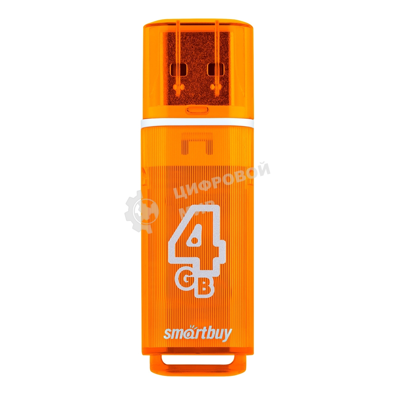 Флешка USB Smartbuy Glossy series Orange (SB4 GbGS-Or), 4Gb, USB 2.0, R/W 25/15, оранжевый