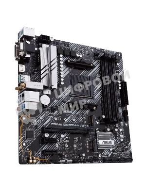 Материнская плата ASUS PRIME B550M-A WIFI II, AM4, AMD B550, 4xDDR4, 4xSATA, 2xM.2, 1xPCI-E 4.0 x16, 2xPCI-E x1, 1xDVI-D, 1xHDMI, 1xVGA, 1x 1Gb LAN, 2xUSB-A 3.2 Gen 2, 4xUSB-A 3.2 Gen 1, 3x3.5 мм, 7.1, Micro-ATX