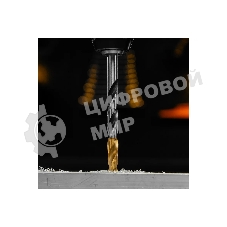 Сверло спиральное по металлу Denzel 10 x 133мм, Р6М5, Golden Tip, многогранная заточка