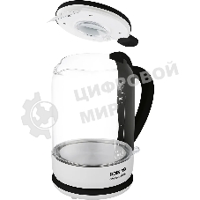 Чайник электрический Polaris PWK 1753CGL 1.7 л, 1950 Вт, белый/черный (корпус: пластик/стекло)