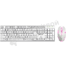 Комплект клавиатура+мышь Defender Motion C-977 проводной, USB, 1600 DPI, белый