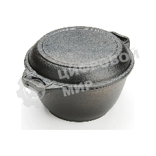 Кастрюля с крышкой-сковородой Mayer&Boch MB 26025 3.0 л, 24 см, чугунная