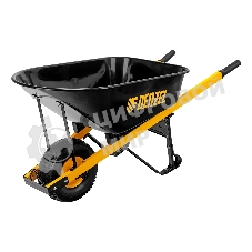 Тачка строительная Denzel усиленная, объем 140 л, 230 кг, колесо 15х6.00-6