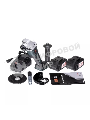 Угловая шлифовальная машина бесщеточная (болгарка) аккумуляторная KLPRO KLAT18BS-50 с регулеровкой оборотов (18В, Li-ion-2шт, 5.0Ач, 115мм, М14, 500-10000 об/мин З/У,в кейсе)