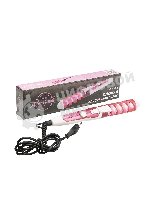 Щипцы для завивки волос Волжанка ПЛК-005 розовый/белый, 19 мм, 200 °C, 1 режим