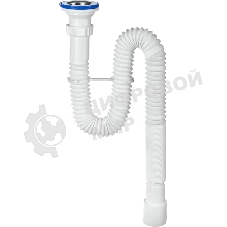 Сифон МИНИ ЭЛИТ гофрированный с нержавеющей чашкой D70 мм удлинённый L1200 мм 1'1/2 - D40/50