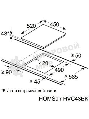 Электрическая варочная панель HOMSair HVС43BK Hi-Light, независимая, черный