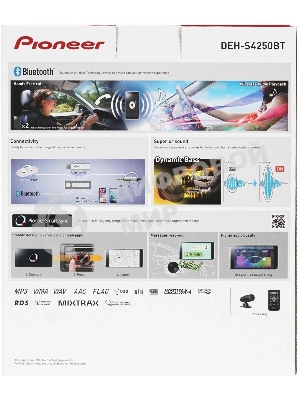 Автомагнитола CD DVD Pioneer DEH-S4250BT 1DIN 4x50Вт