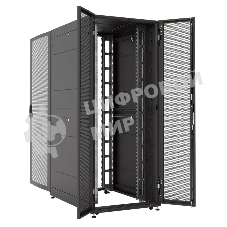 Шкаф серверный ПРОФ напольный 42U (800 1200) двери двойные перф. 2 шт., черный, в сборе