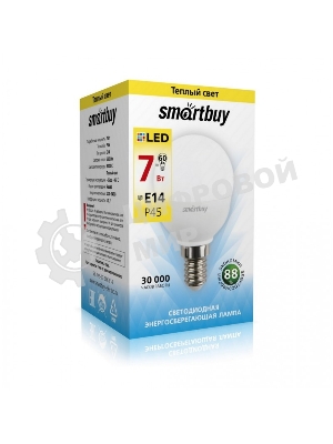 Светодиодная (LED) лампа Smartbuy-P45-07W/3000/E14