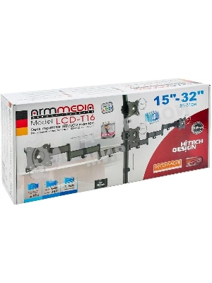 Кронштейн для мониторов Arm Media LCD-T16 черный 15