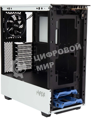 Компьютерный корпус Hiper PW81 белый без БП ATX 3x120мм 2xUSB2.0 2xUSB3.0 audio bott PSU