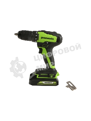 Дрель-шуруповерт GREENWORKS 3704007UA, 24 В, 0 Ач, 90 Нм, бесщеточный