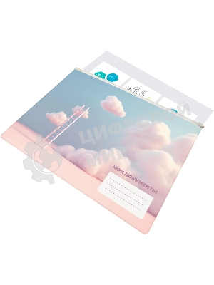 Папка на молнии ZIP Silwerhof CLOUD A4+ ПВХ 0.25мм