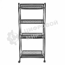 Этажерка ЗМИ Ладья 24К черный, на колесиках Э342Ч