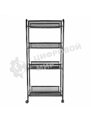 Этажерка ЗМИ Ладья 24К черный, на колесиках Э342Ч