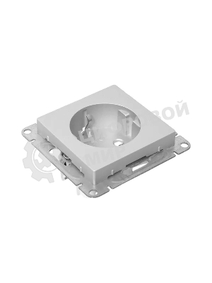 Механизм розетки EKF UP1-SOA-111 16А, с заземлением, со шторками, алюминий Эпика