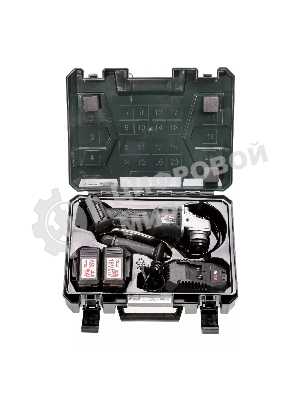 Угловая шлифовальная машина бесщеточная (болгарка) аккумуляторная KLPRO KLAT18BS-50 с регулеровкой оборотов (18В, Li-ion-2шт, 5.0Ач, 115мм, М14, 500-10000 об/мин З/У,в кейсе)