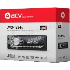Автомагнитола ACV AVS-1724W, 1 DIN, USB Type-A, AUX