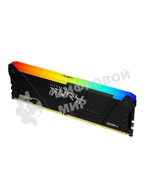 Оперативная память Kingston Fury Beast, DDR4, 16GB (1x16GB), 3600MHz, CL18, DIMM, с радиатором, RGB, черный