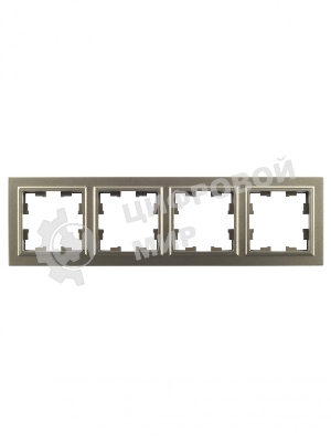 Рамка 4-местная IEK BRITE РУ-4-БрШ (BR-M42-K37) шампань
