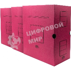 Короб архивный Silwerhof 1914769 микрогофрокартон корешок 150мм, красный (упаковка: 3шт)