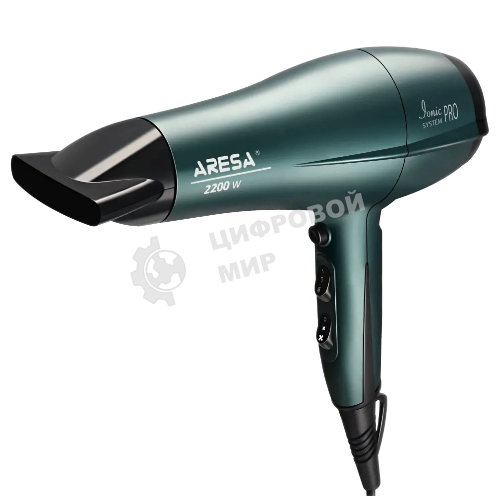 Фен ARESA AR-3218 зеленый, 2200 Вт, ионизация