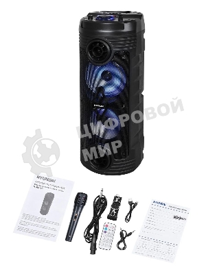 Минисистема Hyundai H-MC170 черный 80Вт/FM/USB/BT/SD/MMC