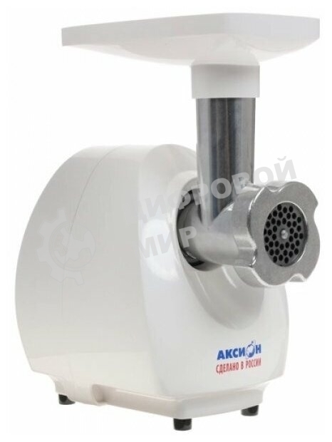 Мясорубка электрическая Аксион М25.03 белый, 1500 Вт, 1.7 кг/мин, защита от перегрузки, насадки - 5