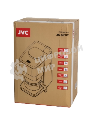 Кофеварка капельная JVC JK-CF37 черный, зерновой/молотый, 0.6 л, 730 Вт