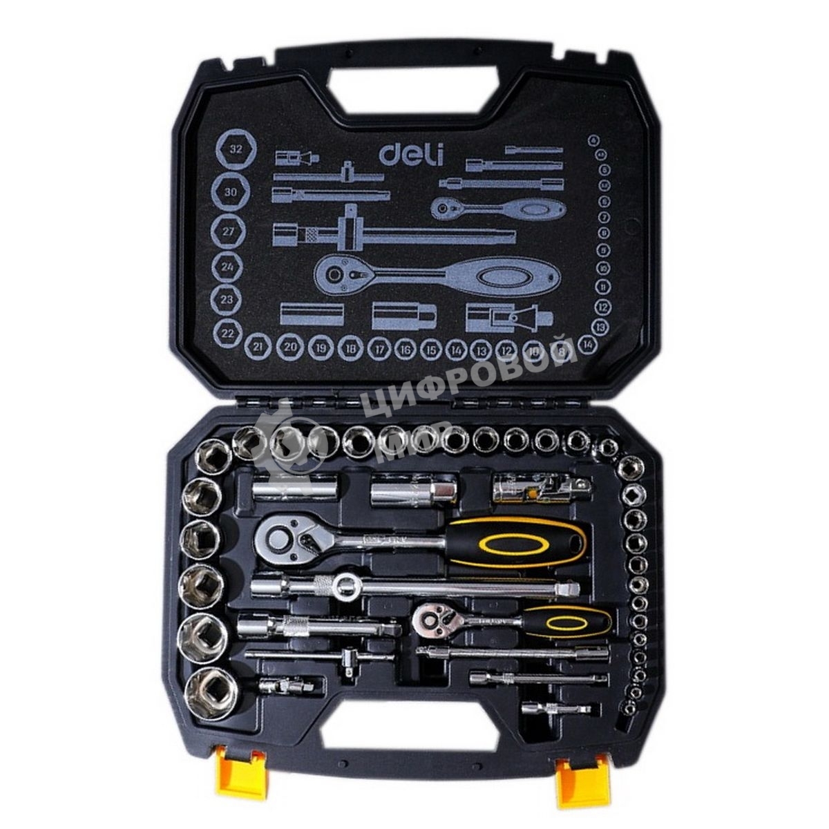 Набор торцевых головок и ключей 44 предмета Deli DL1044 1/2