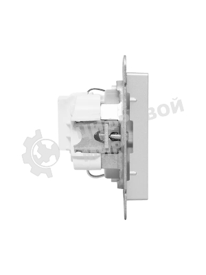 Механизм розетки EKF UP1-SOA-111 16А, с заземлением, со шторками, алюминий Эпика