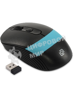 Мышь беспроводная Oklick 310MW черный/синий, 3200 dpi, радиоканал, USB, кнопки - 4