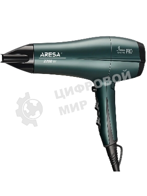 Фен ARESA AR-3218 зеленый, 2200 Вт, ионизация