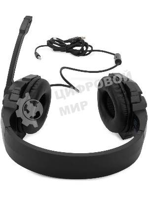 Гарнитура Oklick HS-L355G чёрный, проводная, 3.5 мм, подсветка