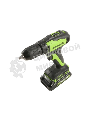Дрель-шуруповерт GREENWORKS 3704007UA, 24 В, 0 Ач, 90 Нм, бесщеточный
