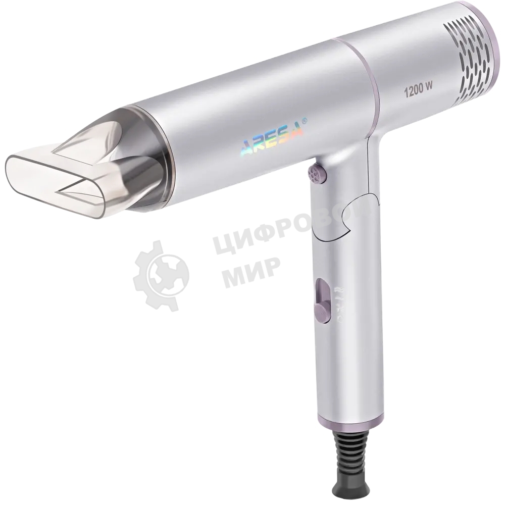 Фен Aresa AR-3230 серебристый, 1250 Вт, компактный