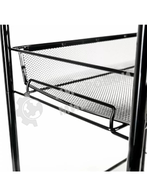 Этажерка ЗМИ Ладья 24К черный, на колесиках Э342Ч