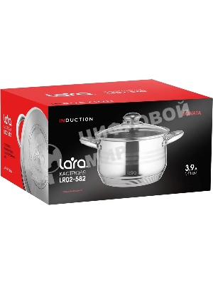 Кастрюля Lara LR02-582 SONATA 20x12,5 см, 3.9 л, нержавеющая сталь, с крышкой