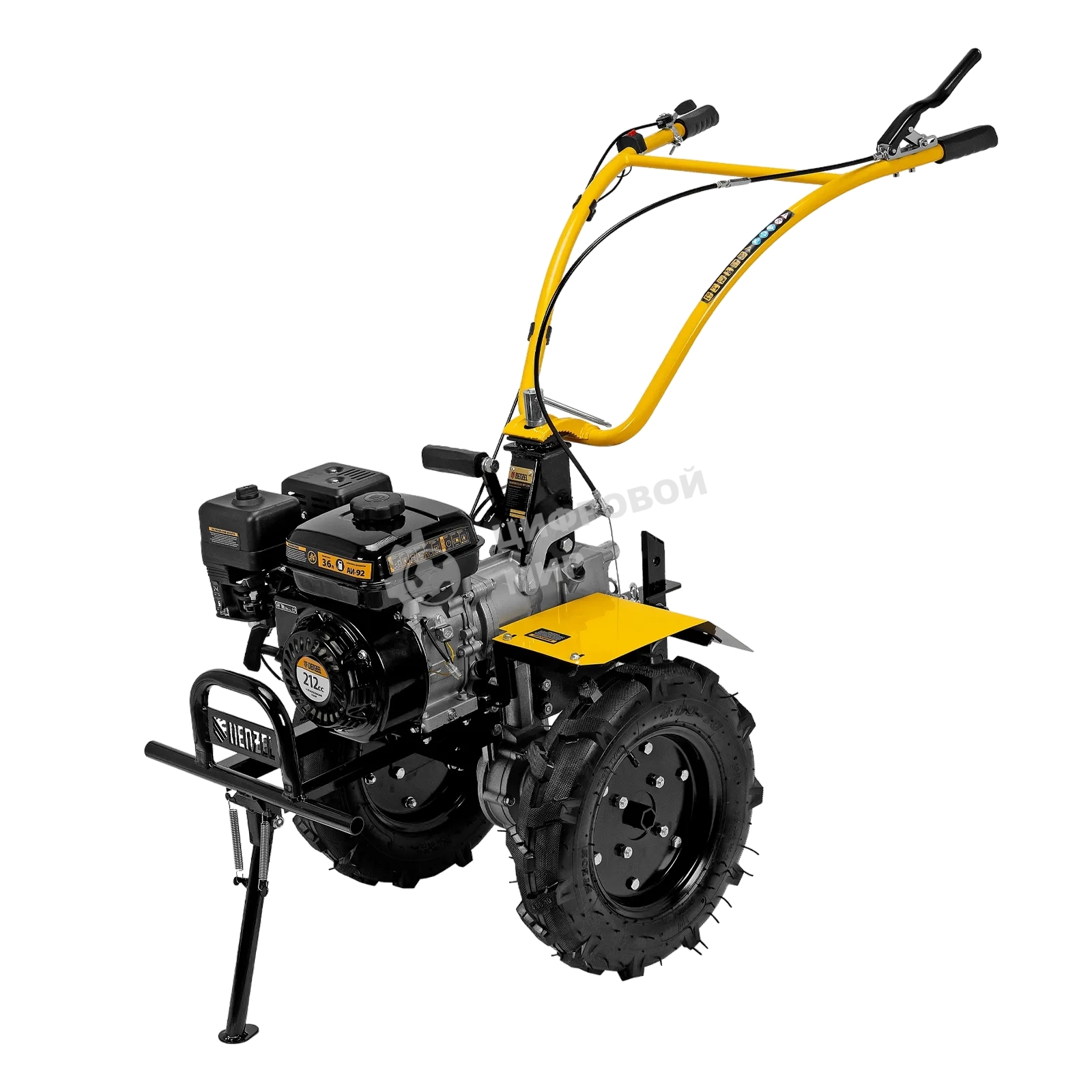 Мотоблок Denzel DPT-370X 7 л.с., диск.сцеп, шир 90 см, глуб 35 см, фрез 3х4, ВОМ, передачи 3В/1Н