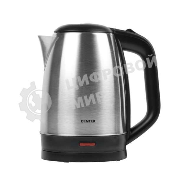 Чайник Centek CT-1070 матовый черный/серебристый 1.5л