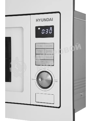 Микроволновая печь встраиваемая Hyundai HBW 2544 WG белый, 25 л, 900 Вт, переключатели - кнопки/поворотный механизм